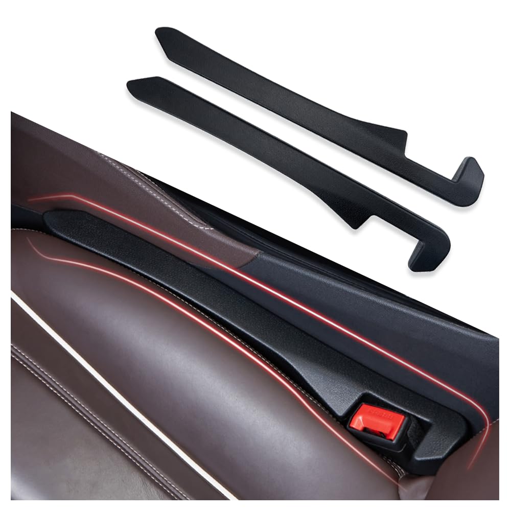 2PCS Universal Car Seat Gap Filler Organizer - Phone Holder, Key & Purse Storage - Fits Most Cars, Trucks & SUVs - Black Interior Accessories (Perfect for Road Trips & Daily Commute)