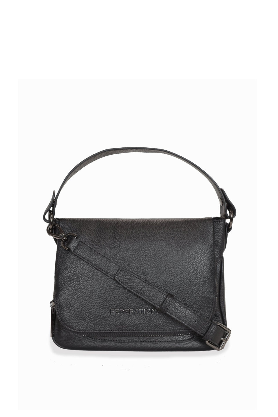 For Keeps Black Crossbody Bag with Zipped Flat Gunmetal Hardware - Stylish & Secure Everyday Purse for Women, Perfect for Work, Travel and Shopping