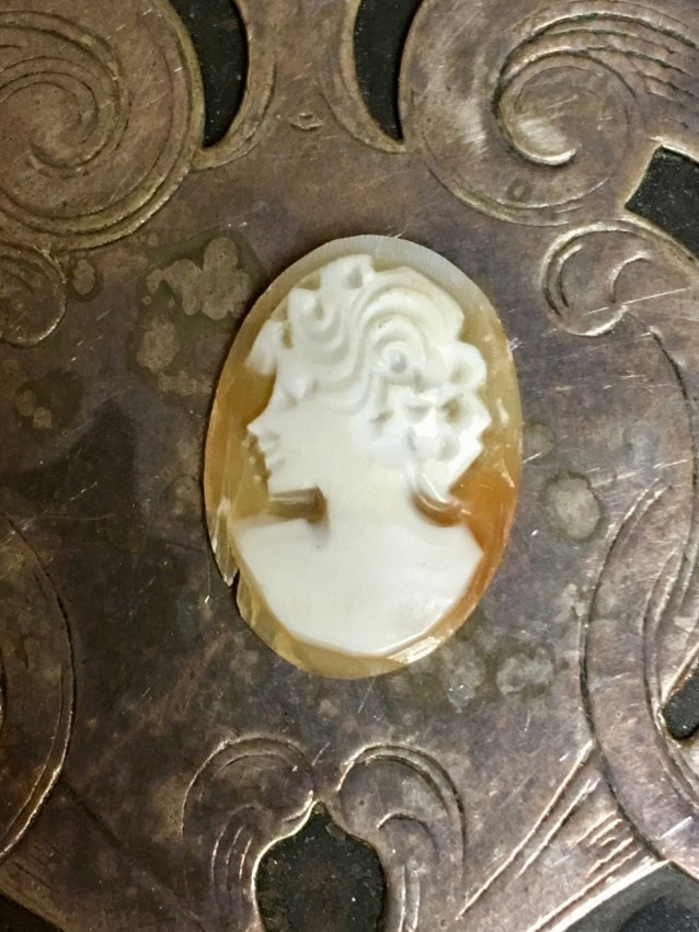 Hand Carved Cameo Shell Jewelry - Vintage Style Brooch for Women - Perfect for Weddings, Parties & Special Occasions
