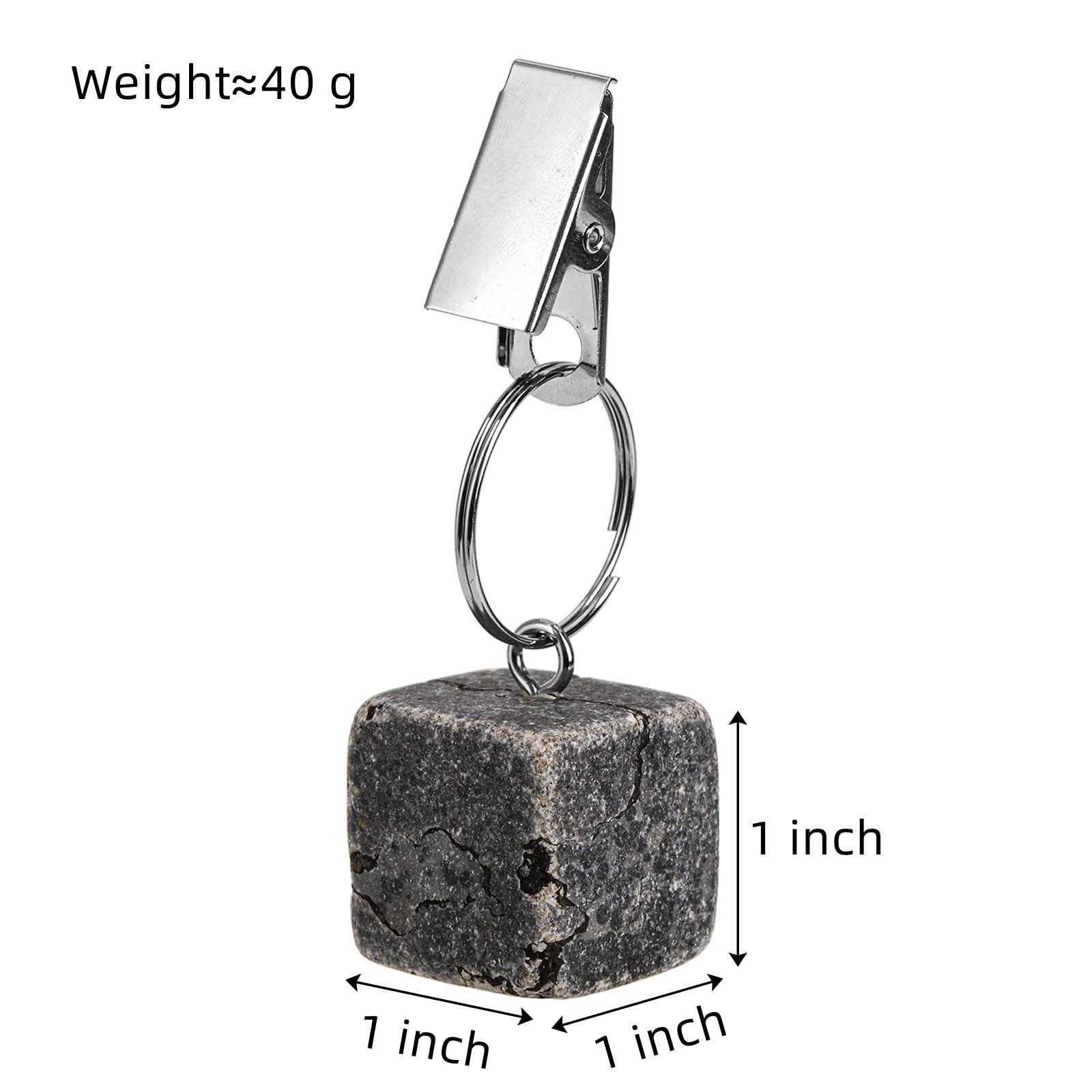 AVLA 8 Pack Tablecloth Weights with Metal Clips - Heavy Duty Marble Cube Hangers for Outdoor Picnics, Family Dinners & Party Decorations | Stainless Steel Table Cover Clamps for Patio, Garden & Wedding Events