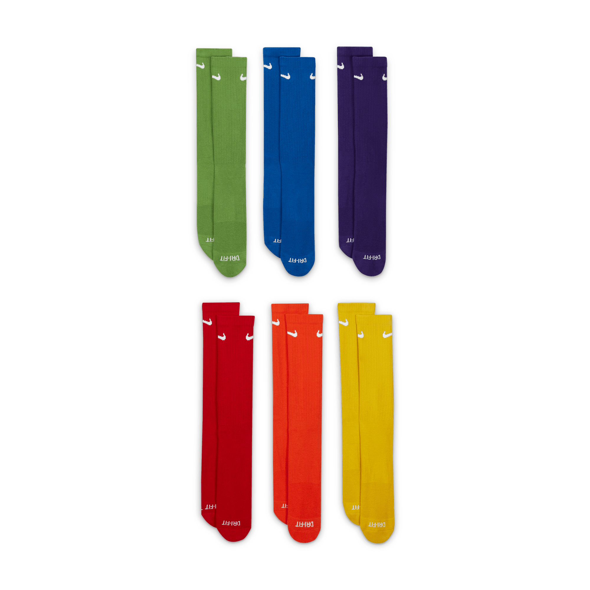 Cushioned Crew Socks 6-Pack Multi-Color - Comfortable Athletic Socks for Men & Women - Perfect for Running, Hiking & Everyday Wear