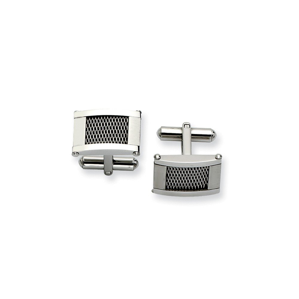 Premium Stainless Steel Brushed & Polished Cufflinks for Men - Elegant Wedding, Formal & Business Attire Accessories