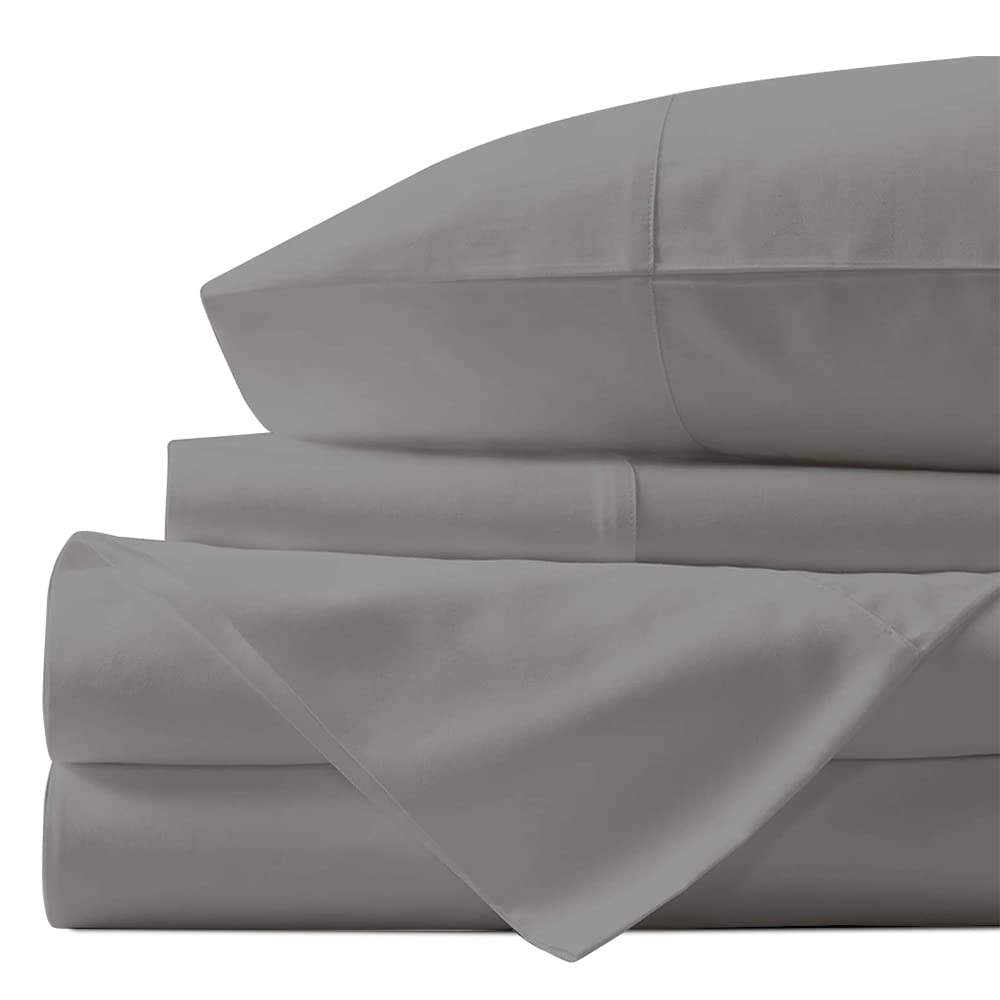 Premium 600 Thread Count 100% Cotton King Size 4-Piece Sheet Set - Ultra Soft & Breathable Sateen Weave with 16