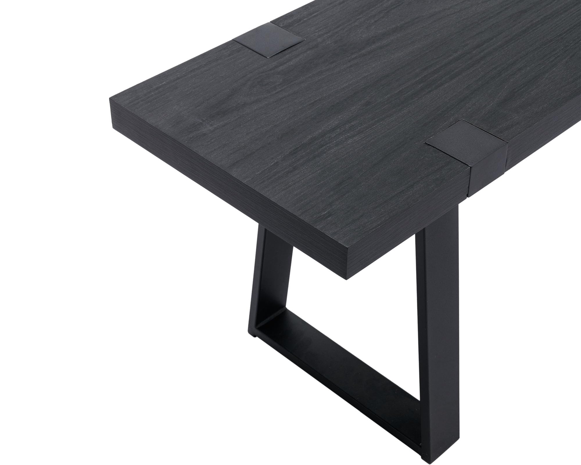 VESCASA 60 Inch Wooden Dining Bench with Black Metal Legs - Sturdy Kitchen & Dining Room Bench for Home, Restaurant, or Outdoor Patio Use