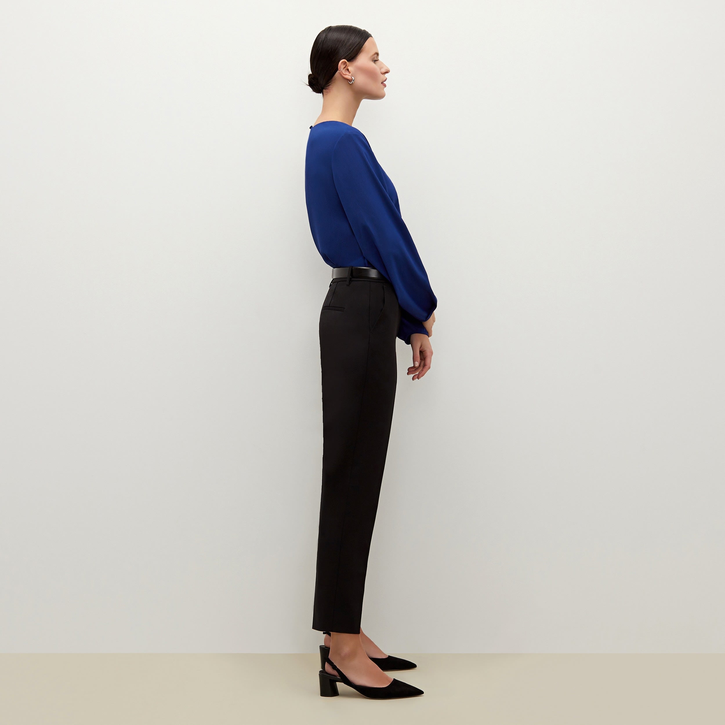 Mejia Washable Wool Twill Pants for Men & Women - Classic Black Trousers for Office, Travel & Casual Wear
