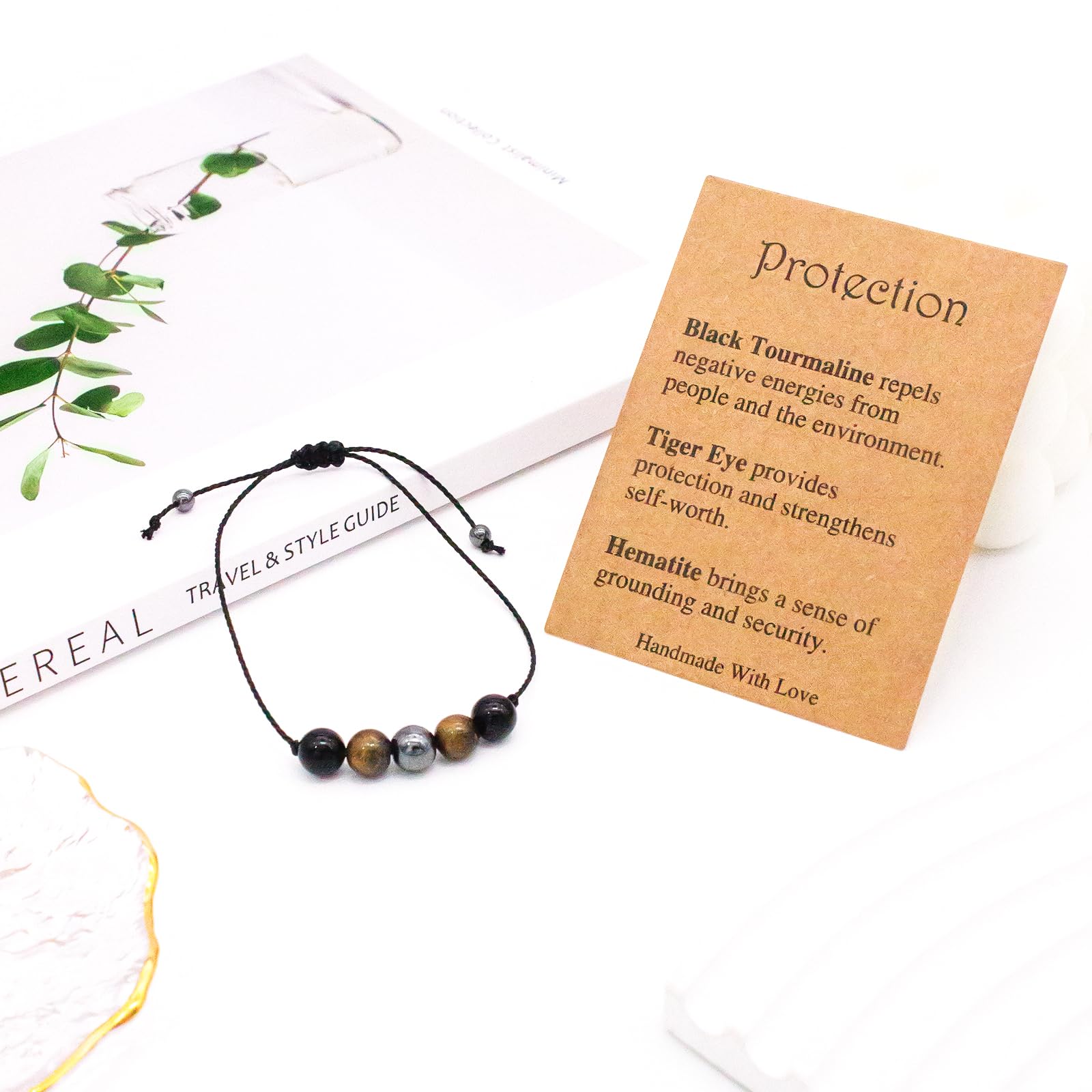 Healing Crystal Bracelets for Women & Men - Amethyst Anxiety Relief, Empath Protection, Spiritual Energy - Natural Gemstone Jewelry Gifts for Meditation, Yoga & Stress Relief