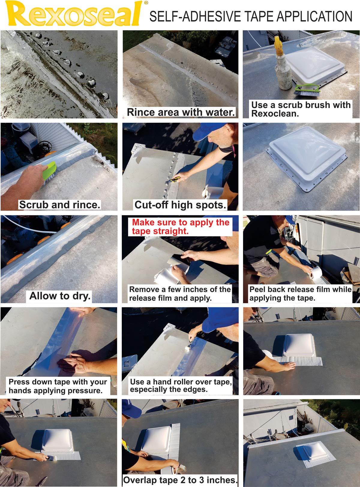 Rexoseal All-Weather Waterproof Repair Tape - UV & High-Temperature Resistant, Heavy Duty Adhesive Sealant Tape (4