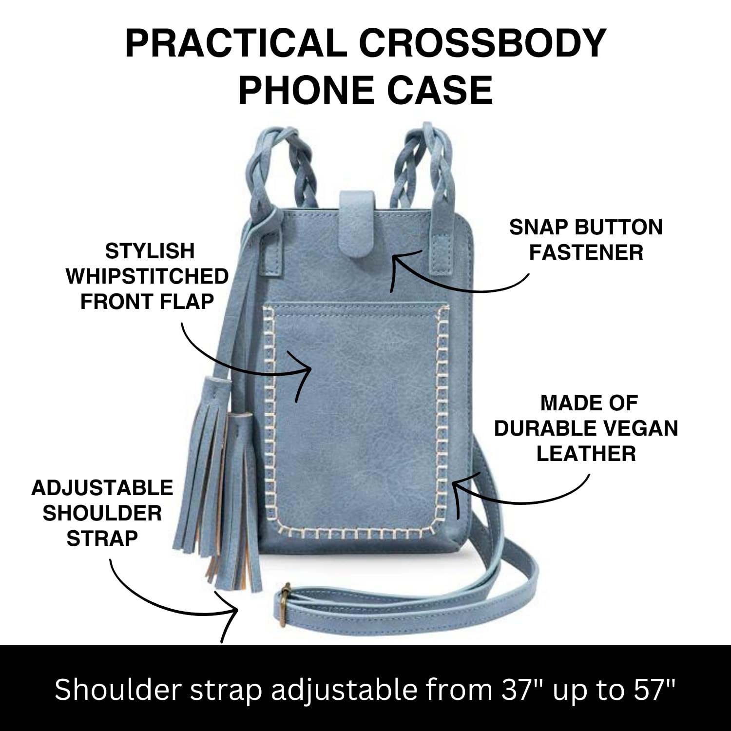 Save the Girls Free Spirit Touchscreen Crossbody Purse - Lightweight Smartphone Wallet with 4 Credit Card Slots for Women (Bella Blue) | Perfect for Shopping, Travel & Everyday Use