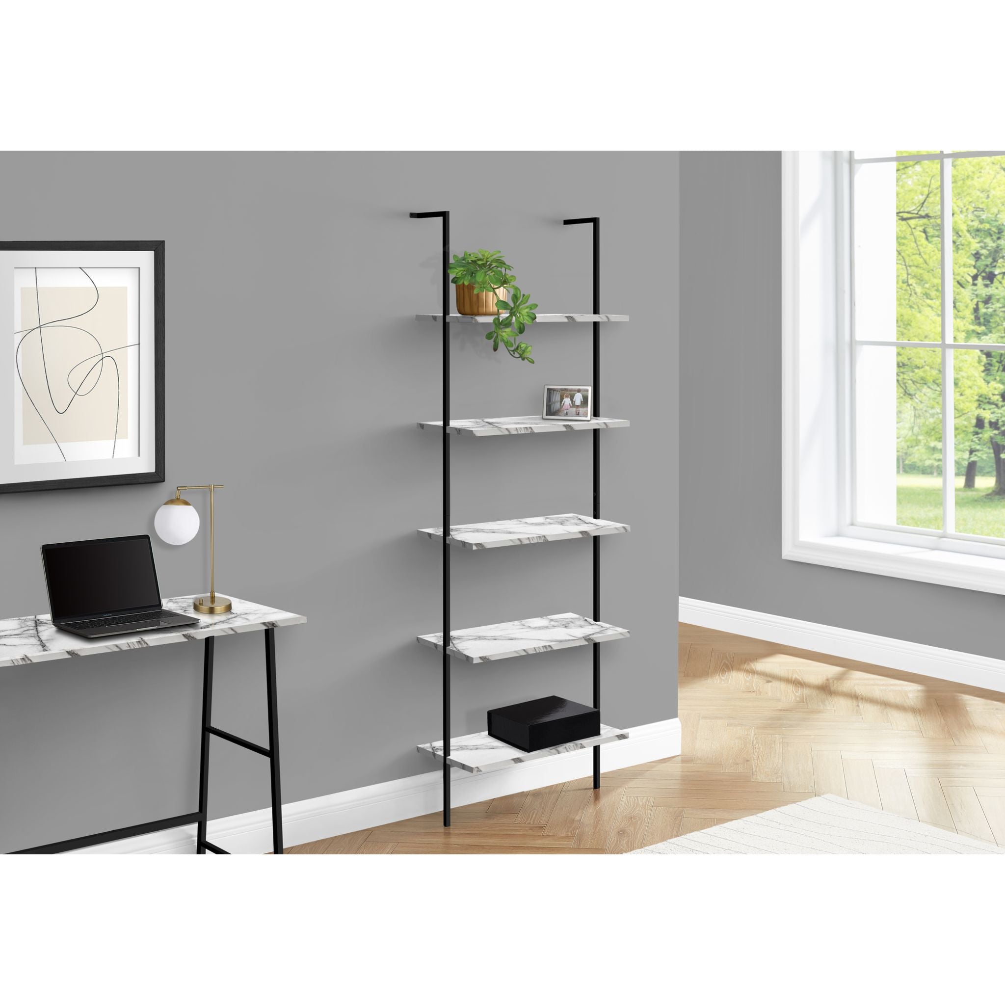 Modern Brea Book Shelf in Brown & Black - Stylish Wooden Bookshelf for Living Room, Office & Bedroom Storage