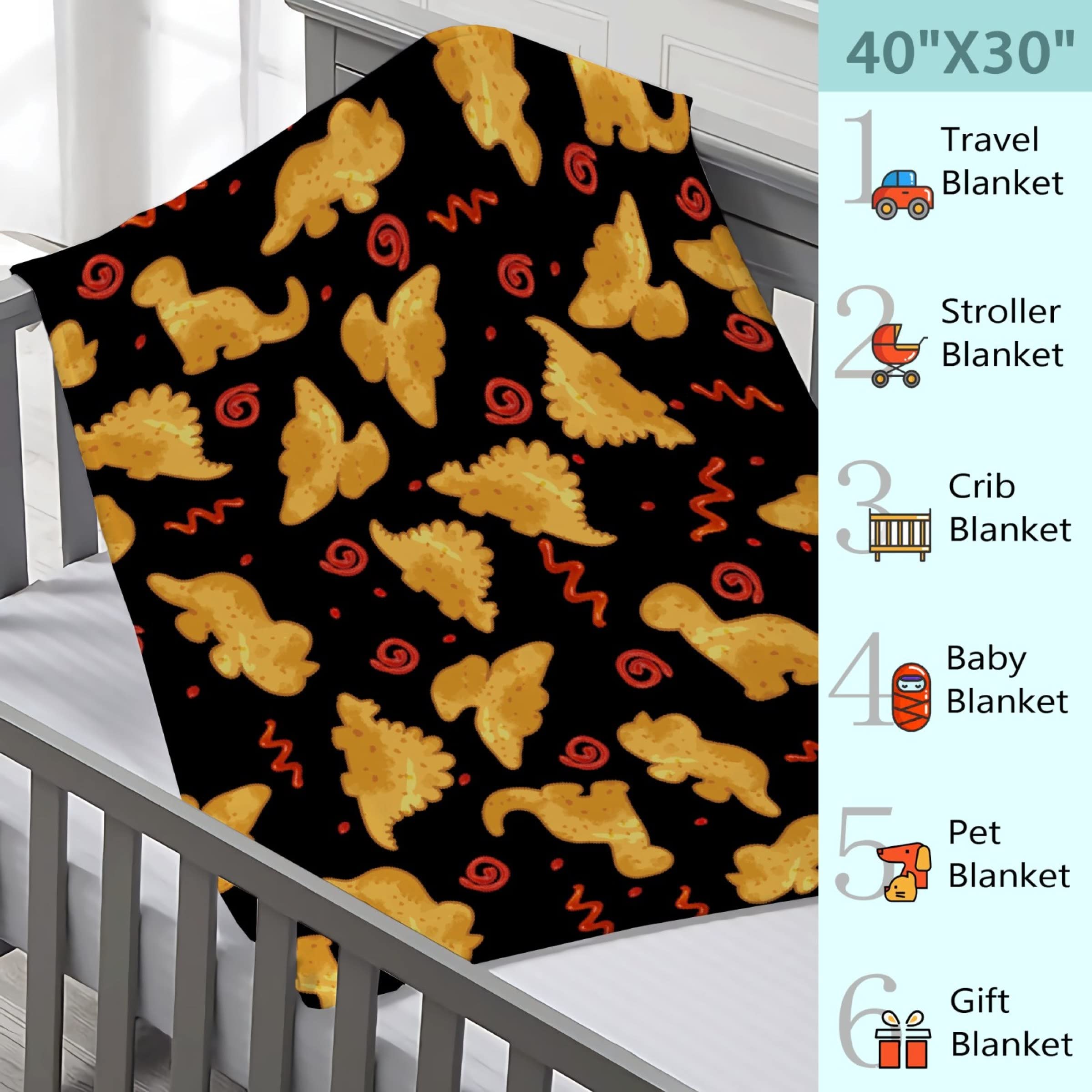 Dino Chicken Nuggets Throw Blanket - Ultra Soft Plush Flannel Blanket for Kids | 50