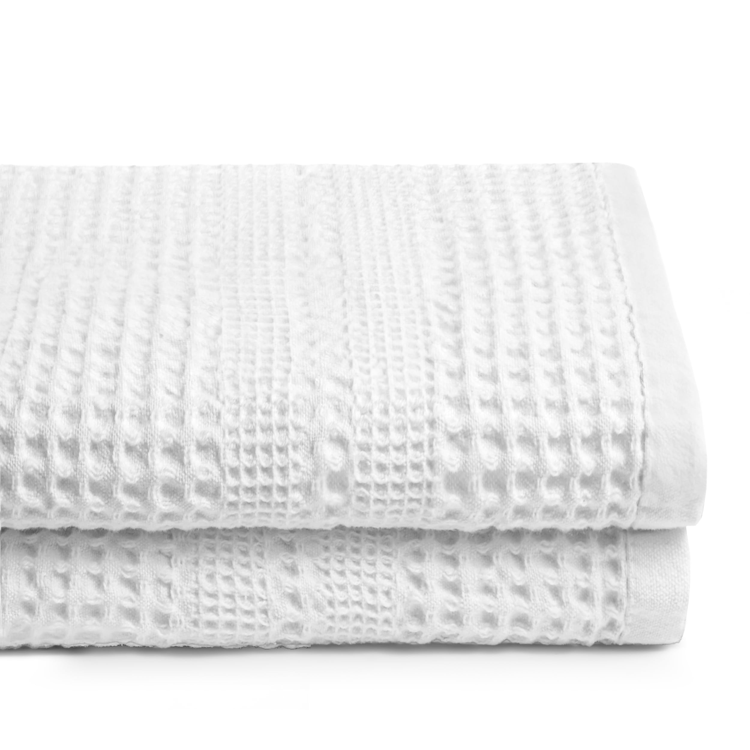 GILDEN TREE 100% Cotton Waffle Bath Towels Set of 2 - Ultra Absorbent, Quick Dry, Lightweight for Bathroom & Travel - Classic White Spa Towels for Gym, Beach & Luxury Home Use