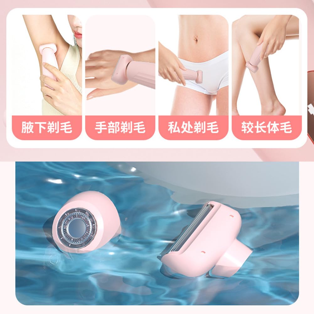 Velvix Smooth Shave Razor for Women - 2 in 1 Electric Shaver & Trimmer, Rechargeable & Waterproof Wet/Dry Use - Portable Pink Razor for Travel & Gym - Perfect for Smooth Legs, Underarms & Bikini Line