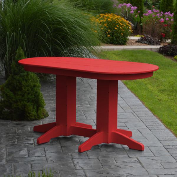 Eco-Friendly Recycled Plastic Oval Dining Table - Sustainable Outdoor/Indoor Use for Patio, Garden, or Kitchen