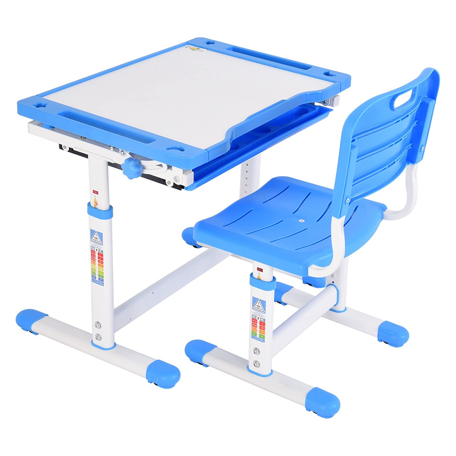 **Adjustable Kids Desk and Chair Set - Ergonomic Study Table with Storage Drawer & Tiltable Desktop for Children 5-8 Years Old - Perfect for Bedroom, Living Room & Homeschooling**