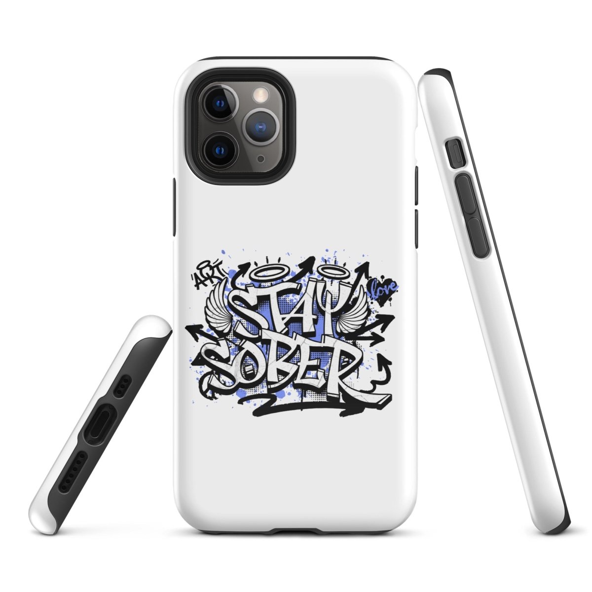 Stay Sober Graffiti Design iPhone Case - Trendy Protective Cover for iPhone 13/14/15 Pro Max - Perfect for Nightlife, Concerts & Urban Lifestyle