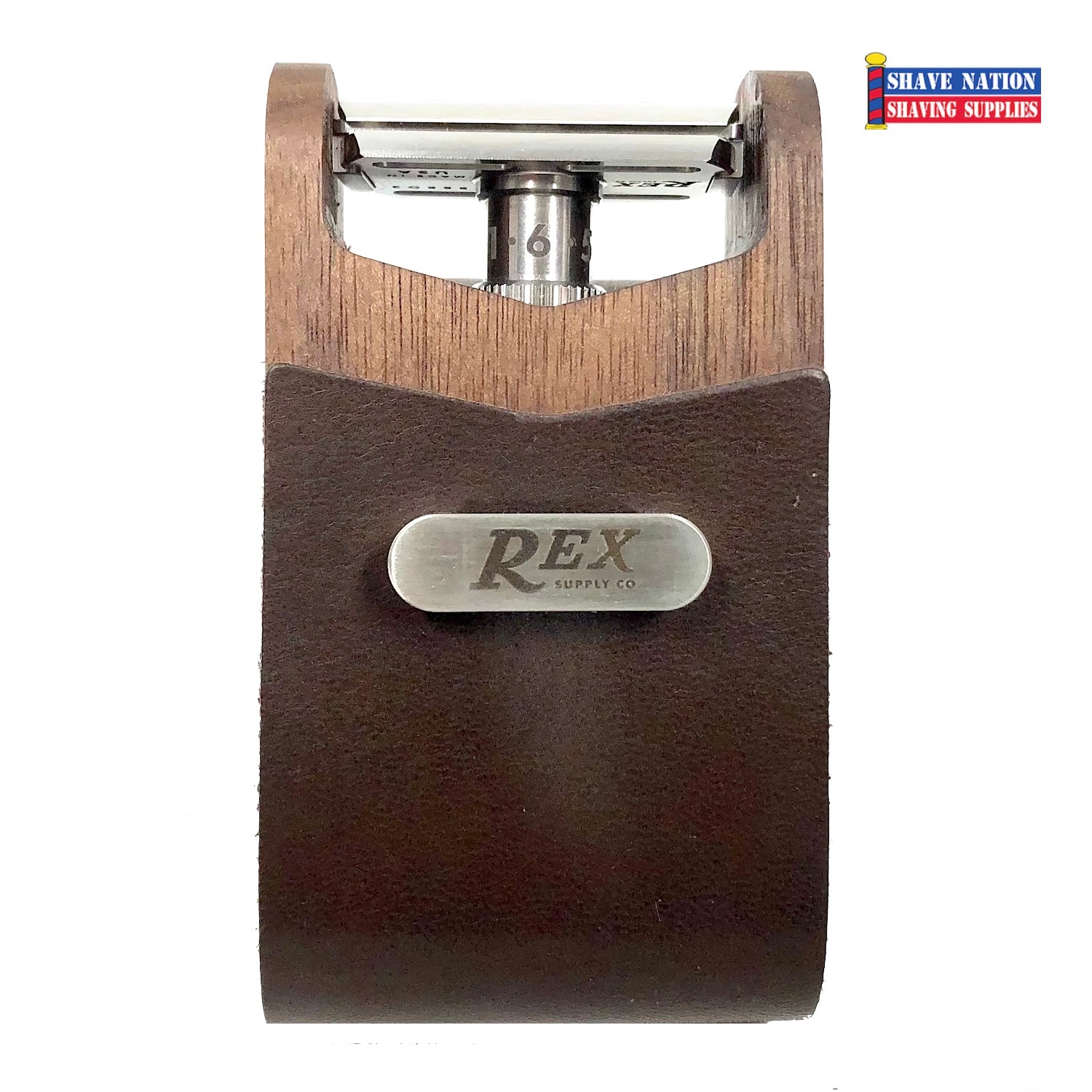 Premium Walnut & Leather Safety Razor Travel Case - Durable Shaving Kit Organizer for Men | Perfect for Business Trips, Camping & Grooming Gifts