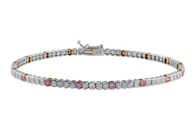18K White Gold Salvetti Color Diamond Bracelet for Women - Elegant Tennis Bracelet for Parties, Weddings & Special Occasions