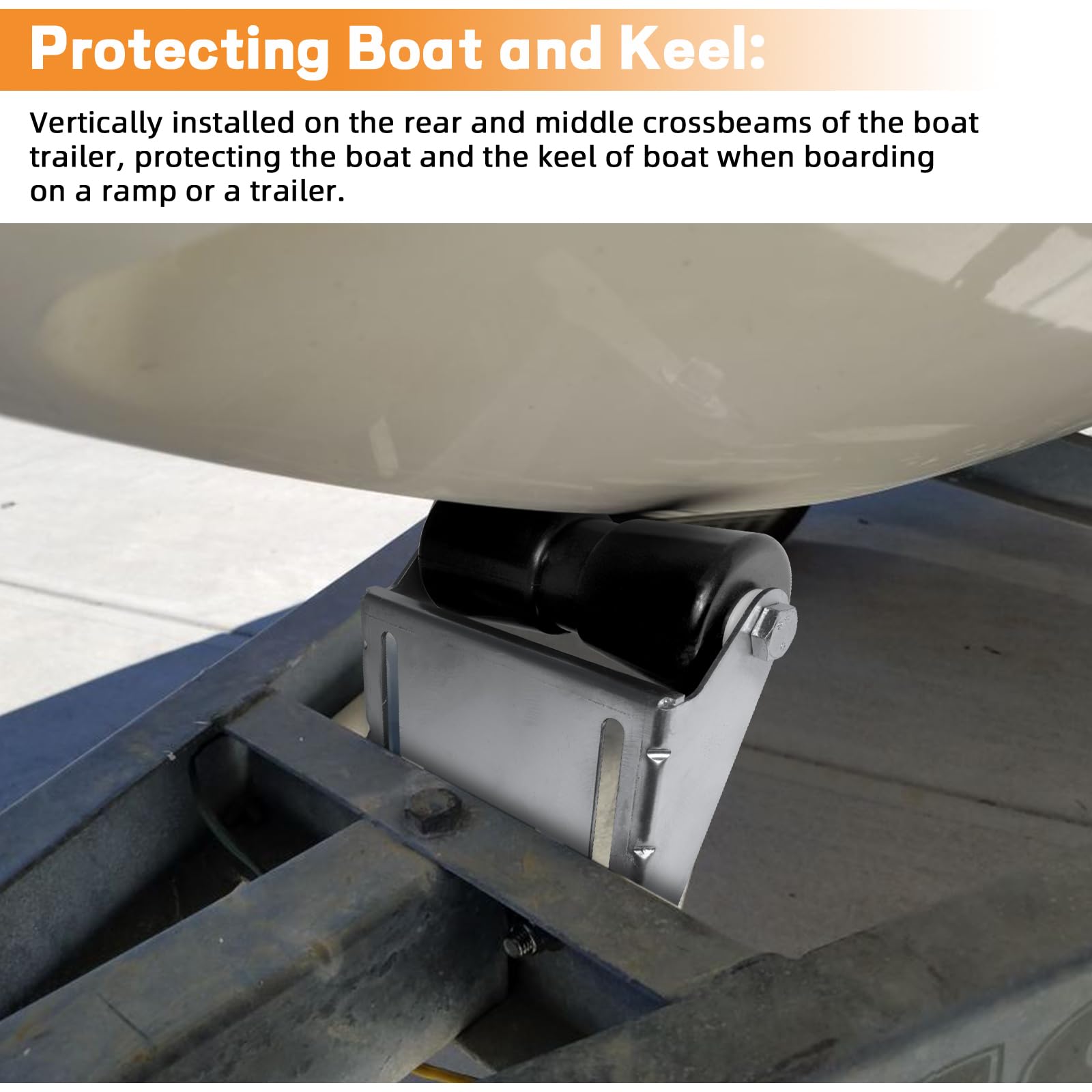 Boat Trailer Rollers with Brackets - Heavy Duty Galvanized Steel Keel Roller Assembly Kit for Boat Trailers | Includes Mounting Bolt & Roller Shaft | Perfect for Marine Transport, Boat Launching & Storage