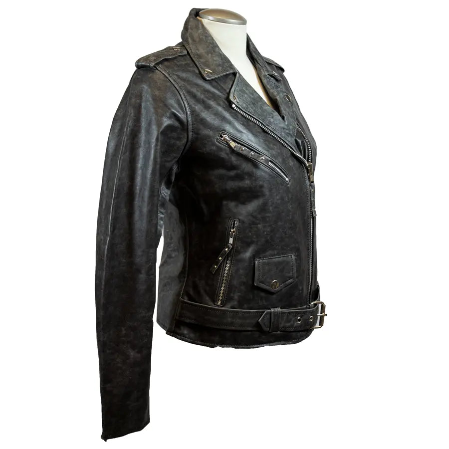 BOL Women's Biker Style Leather Jacket - Fashion Motorcycle Jacket for Women, Genuine Leather Outerwear - Perfect for Riding, Night Out & Casual Wear