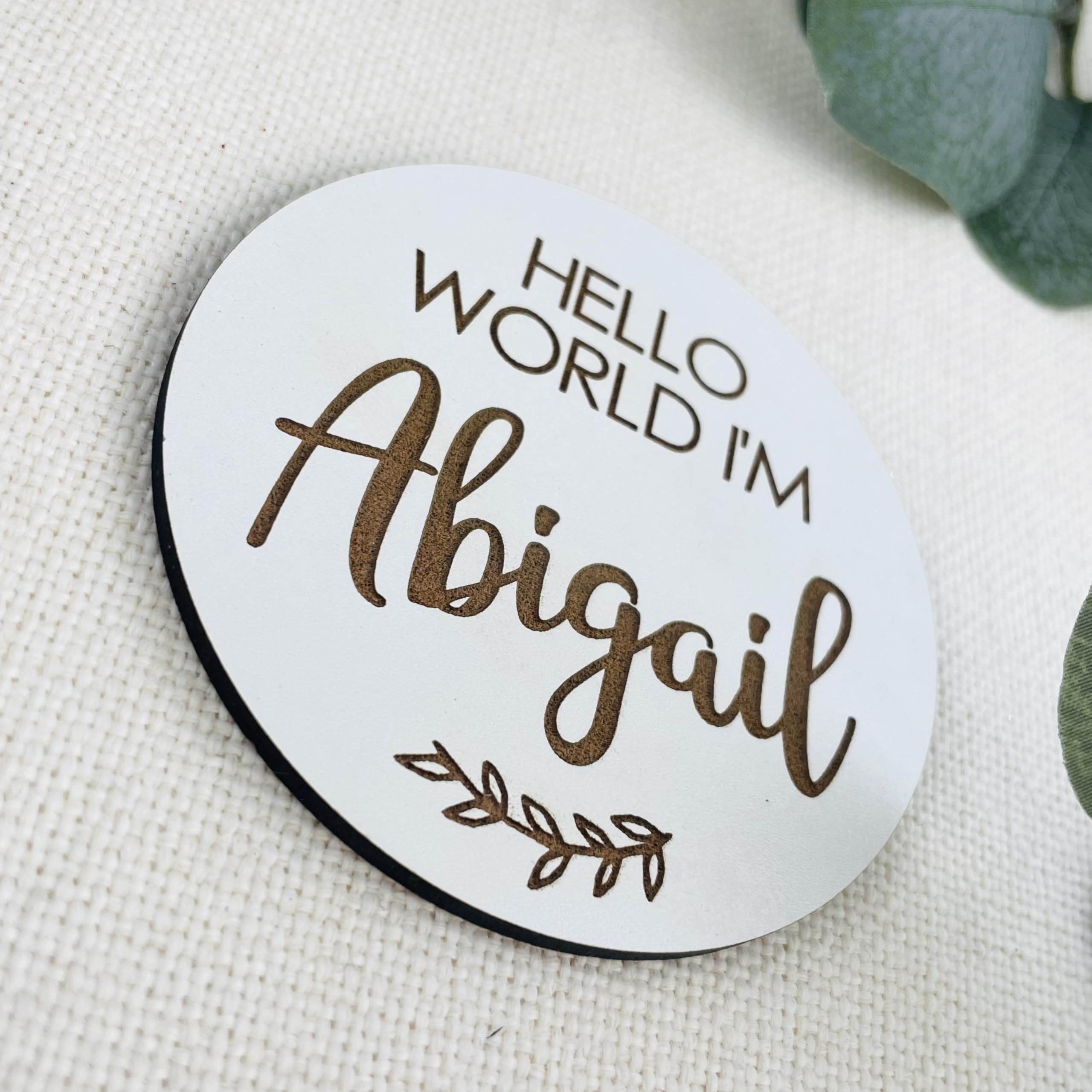 Personalized Baby Name Announcement Wooden Plaque - Custom Pregnancy Gender Reveal Gift for Newborn Welcome - Nursery Decor, Baby Shower, Gender Reveal Party