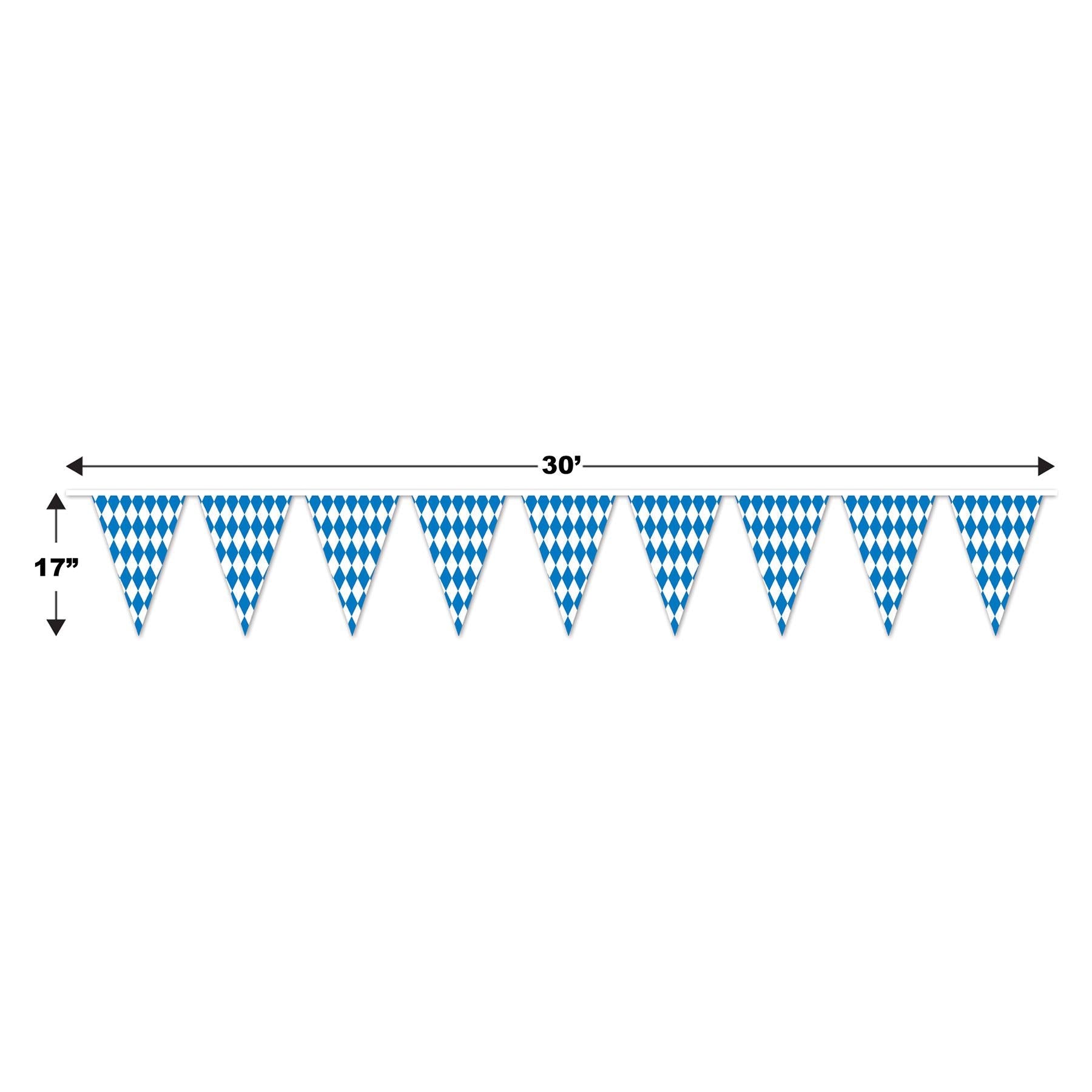 12 Pack Beistle 30 ft Oktoberfest Pennant Banner - German Beer Festival Decorations for Party, Pub & Outdoor Celebrations