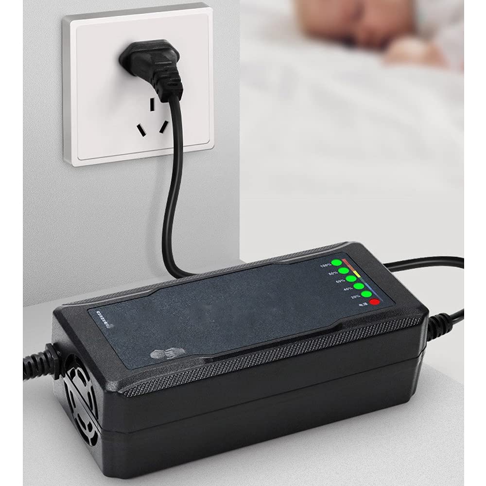 60V 20Ah Electric Bike & Scooter Charger with Short Circuit Protection - Universal T Port Plug for Lead Acid Batteries | Perfect for Commuting, Outdoor Adventures & Urban Transportation