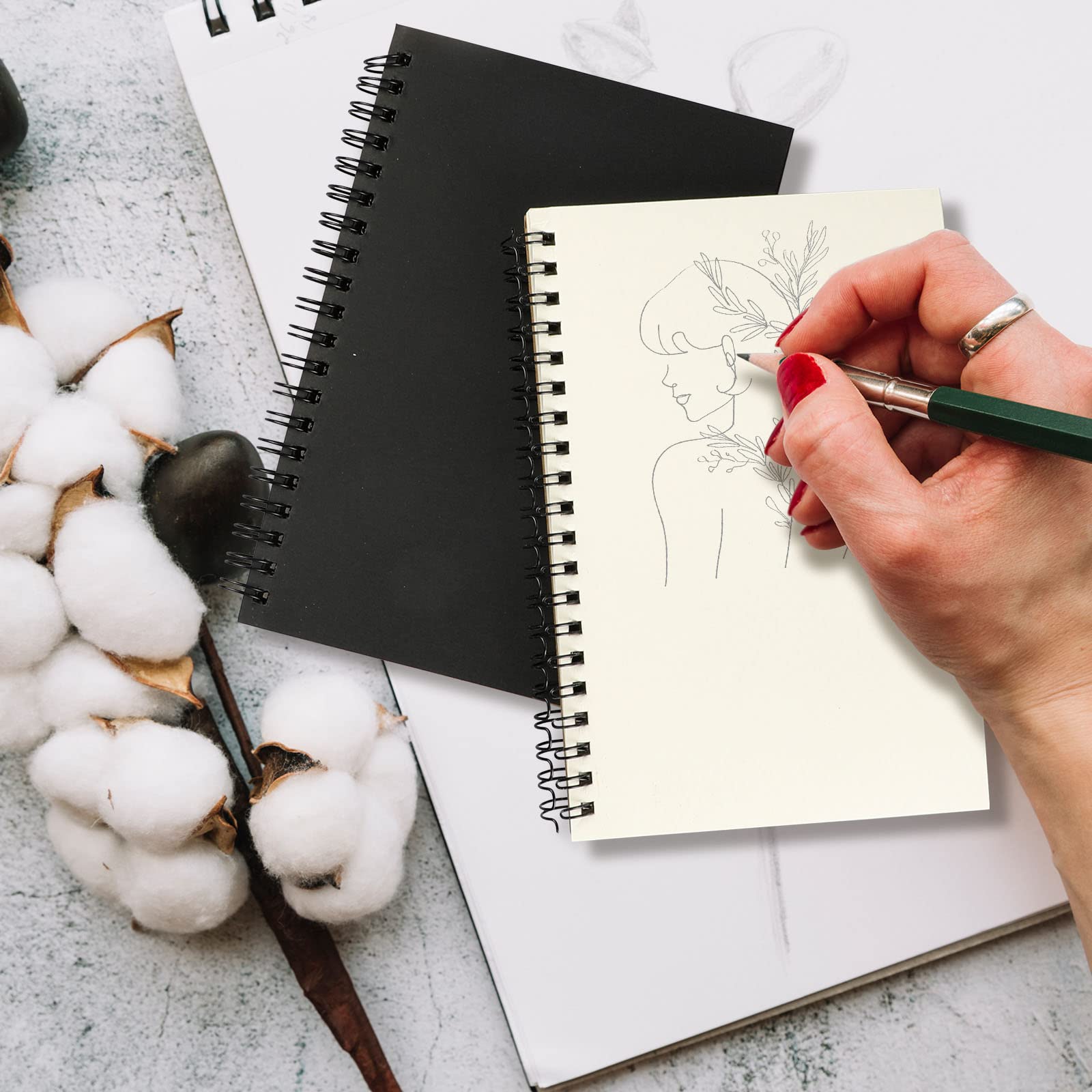 RAYNAG Spiral Bound Sketchbook - 50 Sheets Premium Kraft Paper for Drawing, Doodling & Sketching | Perfect Sketch Pad for Kids, Artists & Students | Ideal for School, Office & Creative Projects