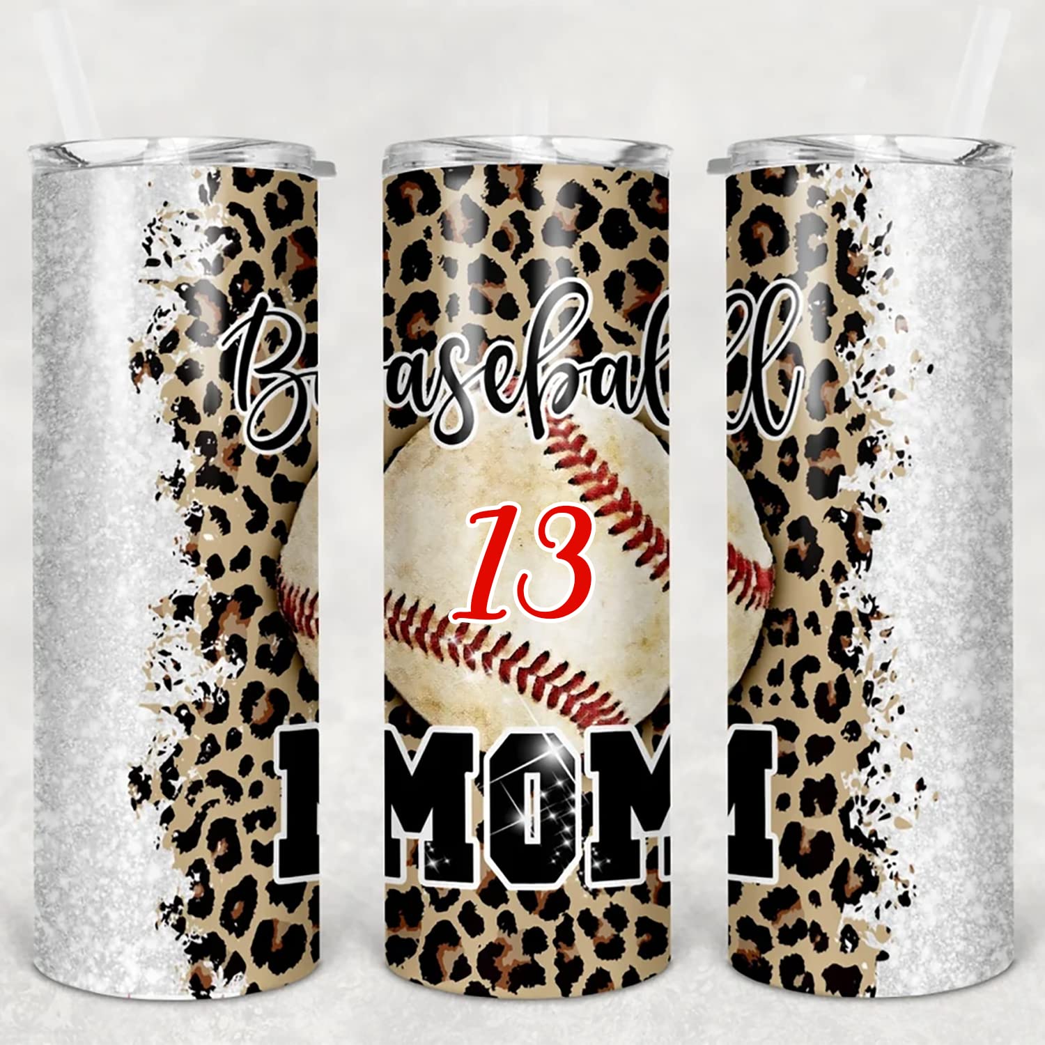 Personalized Baseball Mom Tumbler 20Oz - Insulated Skinny Coffee Mug with Lid - Custom Gifts for Baseball Moms - American Baseball Mom Life Design - Perfect for Travel, Games & Practice Days