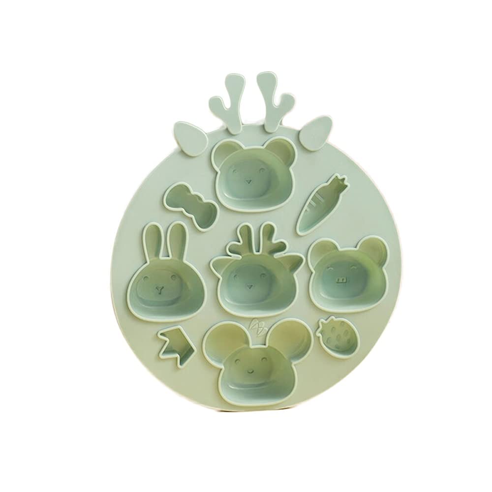 Juudoiie Silicone Rice Cake Mold for Baby Food - Medium Green Steamed Cake Baking Tool for Kids, Biscuit & Evaporable Cake Making - Perfect for Homemade Baby Snacks, Party Treats & Healthy Dessert Preparation
