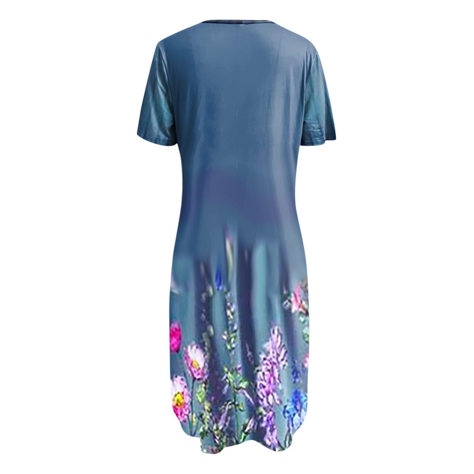 Plus Size Women's Sun Dresses - Pullover Loose Flowy Dress with Round Neck & Floral Print - Short & Long Length Options - Casual & Dressy Occasions - Perfect for Beach Vacations, Summer Outings & Date Nights