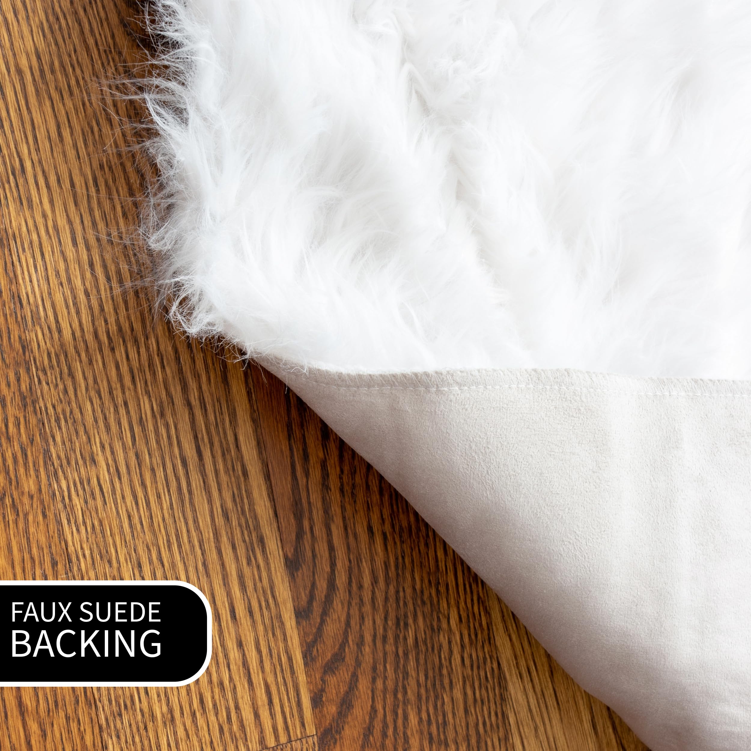 Premium Fluffy Faux Sheepskin Area Rug - Ultra Soft 8x10 Feet White Shaggy Carpet for Bedroom, Living Room, Nursery & Home Decor - Cozy Floor Mat for Winter Warmth & Stylish Interior Design