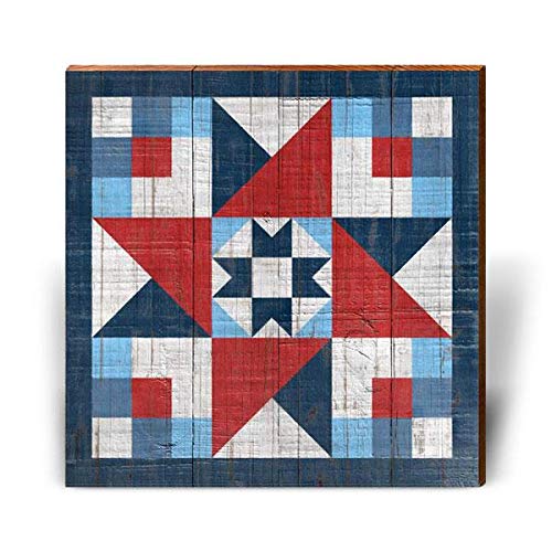 Patriotic Red White and Blue Barn Quilt - 30