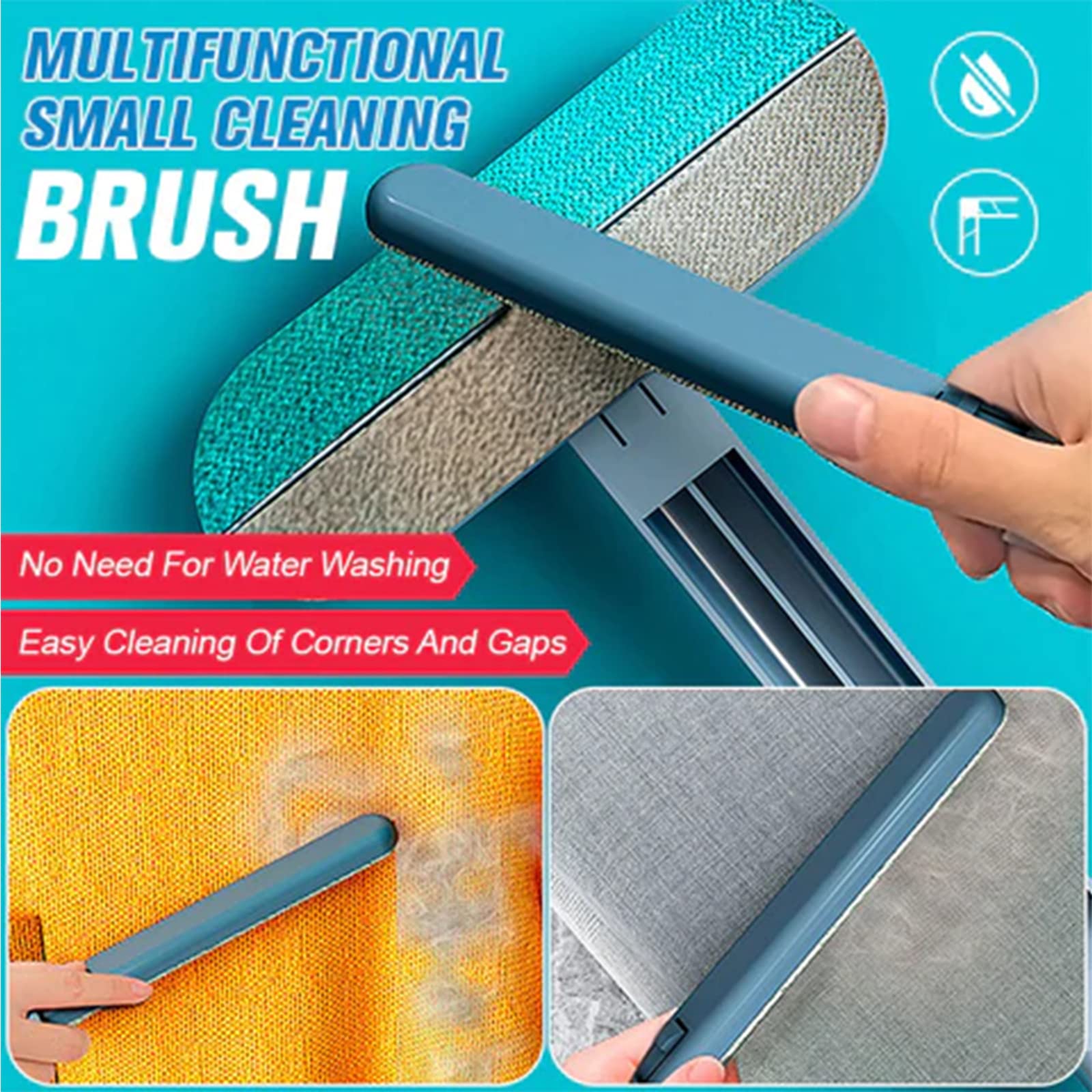 4 in 1 Window Screen Cleaner Brush - Pet Hair Remover, Magic Cleaning Brush & Squeegee Tool for Windows, Mesh Screens, Sofas & Walls - Perfect for Home, Office & Car Cleaning