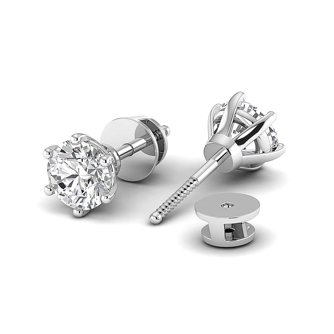 0.3-4 Carat Moissanite Stud Earrings for Women - Sterling Silver & Gold Round Brilliant (FG/VVS) Diamond Alternative Jewelry - Valentine's Day, Anniversary & Birthday Gifts - Perfect for Weddings, Parties & Everyday Elegance
