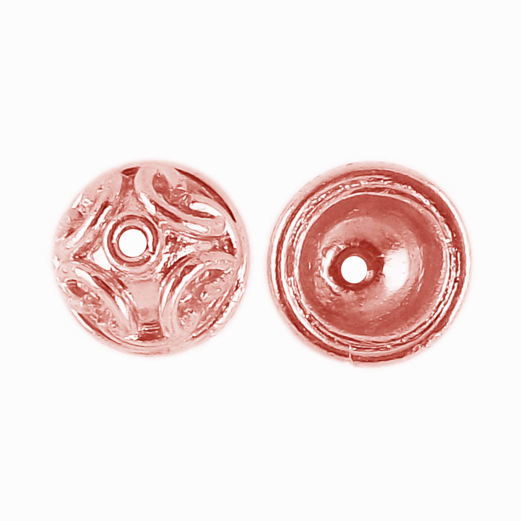 10MM Rose Gold Overlay Bead Cap CRG-144 - Jewelry Making Supplies for DIY Bracelets, Necklaces & Earrings