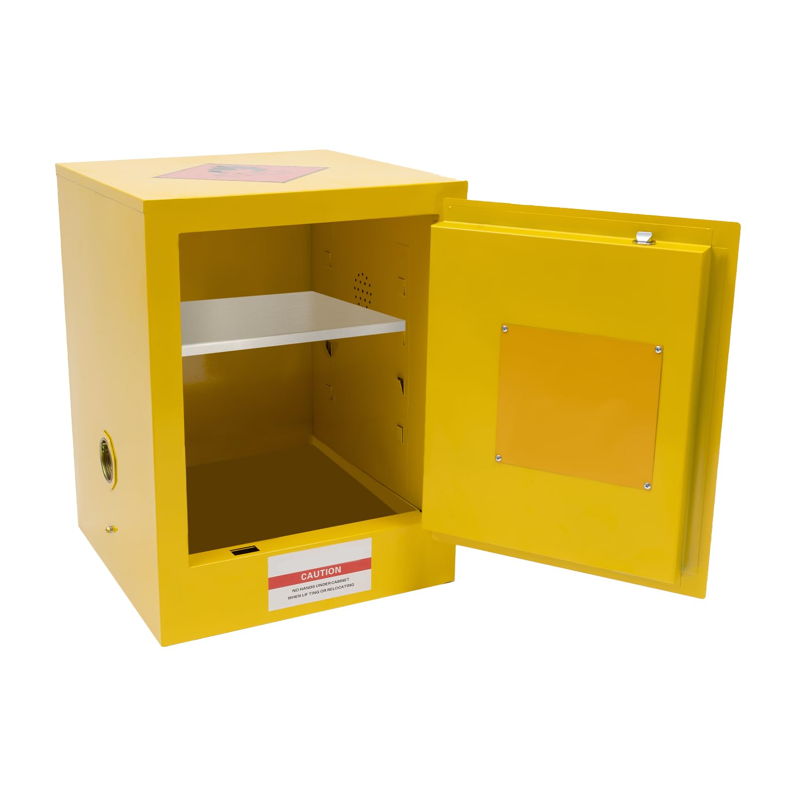 4 Gallon Yellow Flammable Safety Storage Cabinet - Adjustable Shelf for Home & Industrial Use