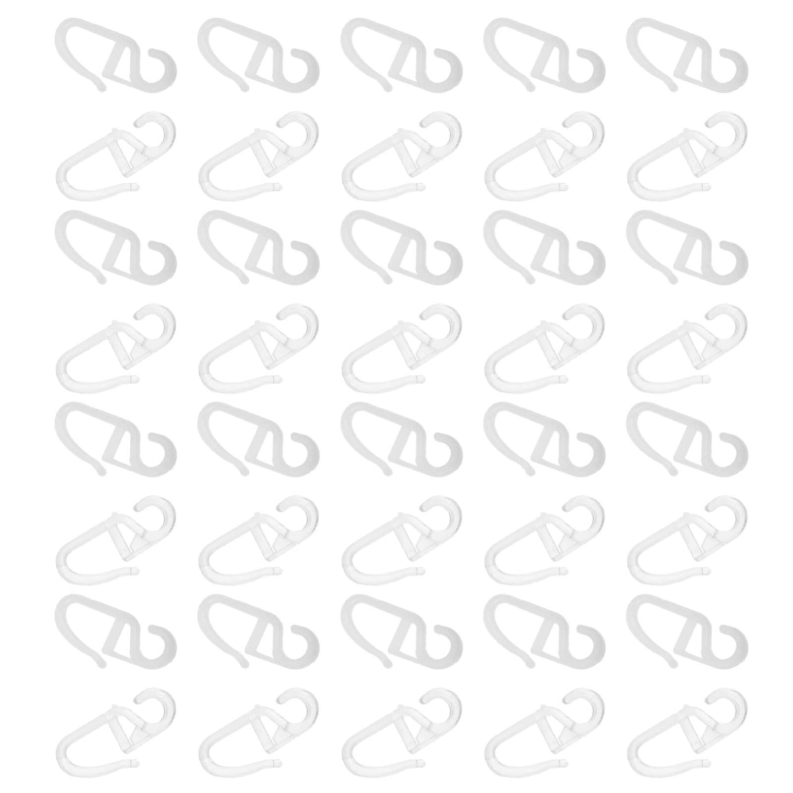 DOITOOL 300pcs Plastic Curtain Hooks - Heavy Duty Drapery Hangers for Shower Curtains, Window Curtains & Door Curtains | Bathroom & Home Decor Accessories (White) - Perfect for Hanging Sheer, Blackout & Decorative Curtains