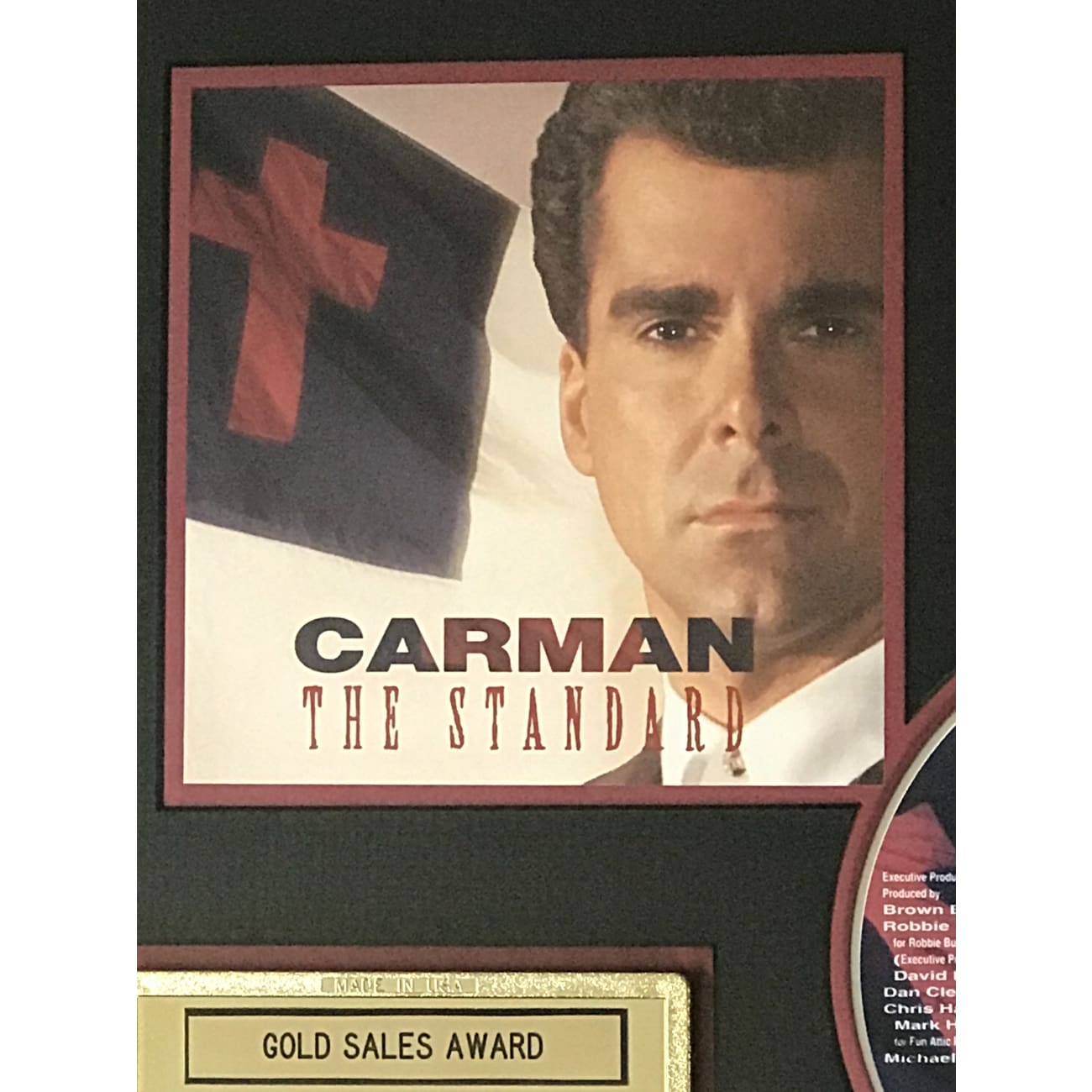 Carman The Standard RIAA Gold Album Award - Certified Music Achievement Plaque for Display & Collection - Perfect for Music Awards, Fan Gifts & Home Decor