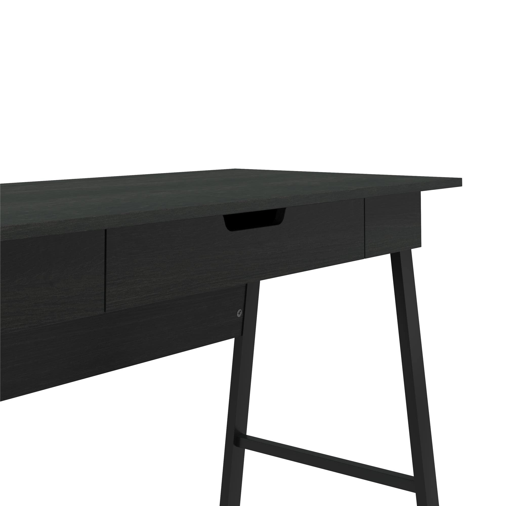Ameriwood Home Oxford Computer Desk - Black Oak Finish, Modern Writing Desk for Home Office, Study & Workspace