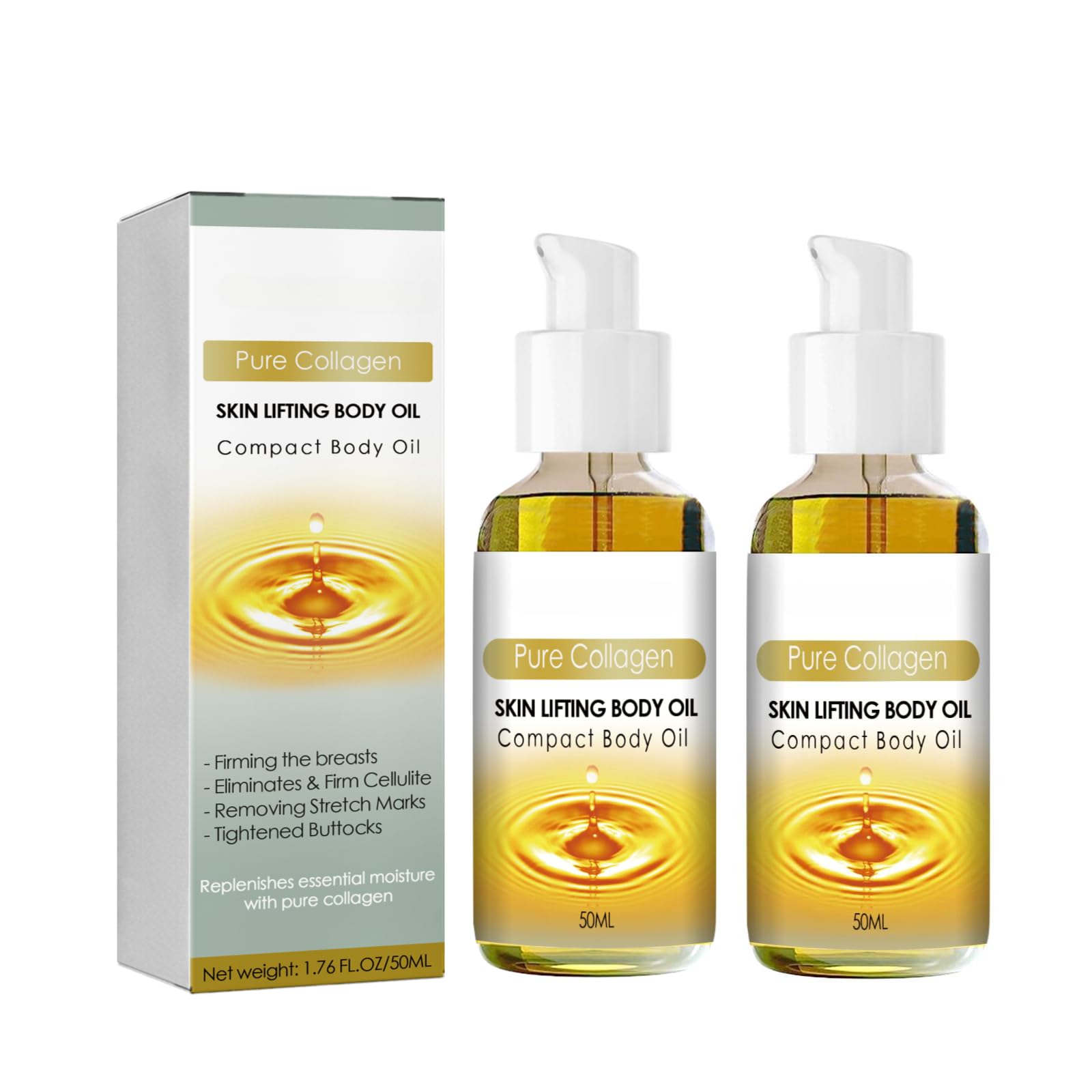 **Collagen Lifting Body Oil for Anti-Aging – Skin Care Moisturizer Serum to Reduce Fine Lines & Wrinkles, Improve Sagging Skin – 2 Pack for Daily Hydration & Firming**    *(Perfect for Post-Shower Hydration, Massage Therapy & Nighttime Skin Repair)*