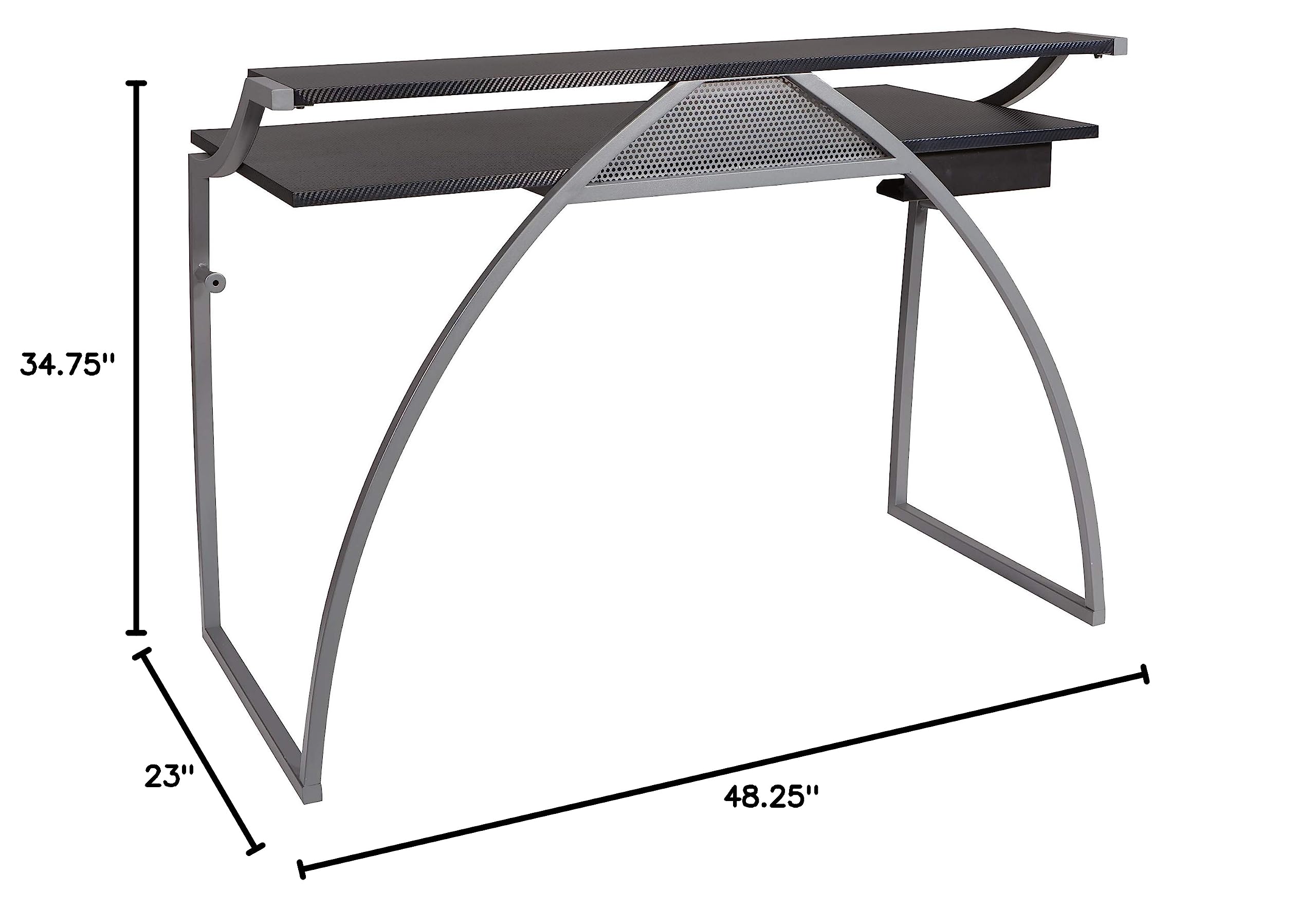 OSP Alpha Battlestation Gaming Desk - Ergonomic Computer Desk for PC & Console Gamers - Black Home Office Furniture for Streaming & Esports Setup