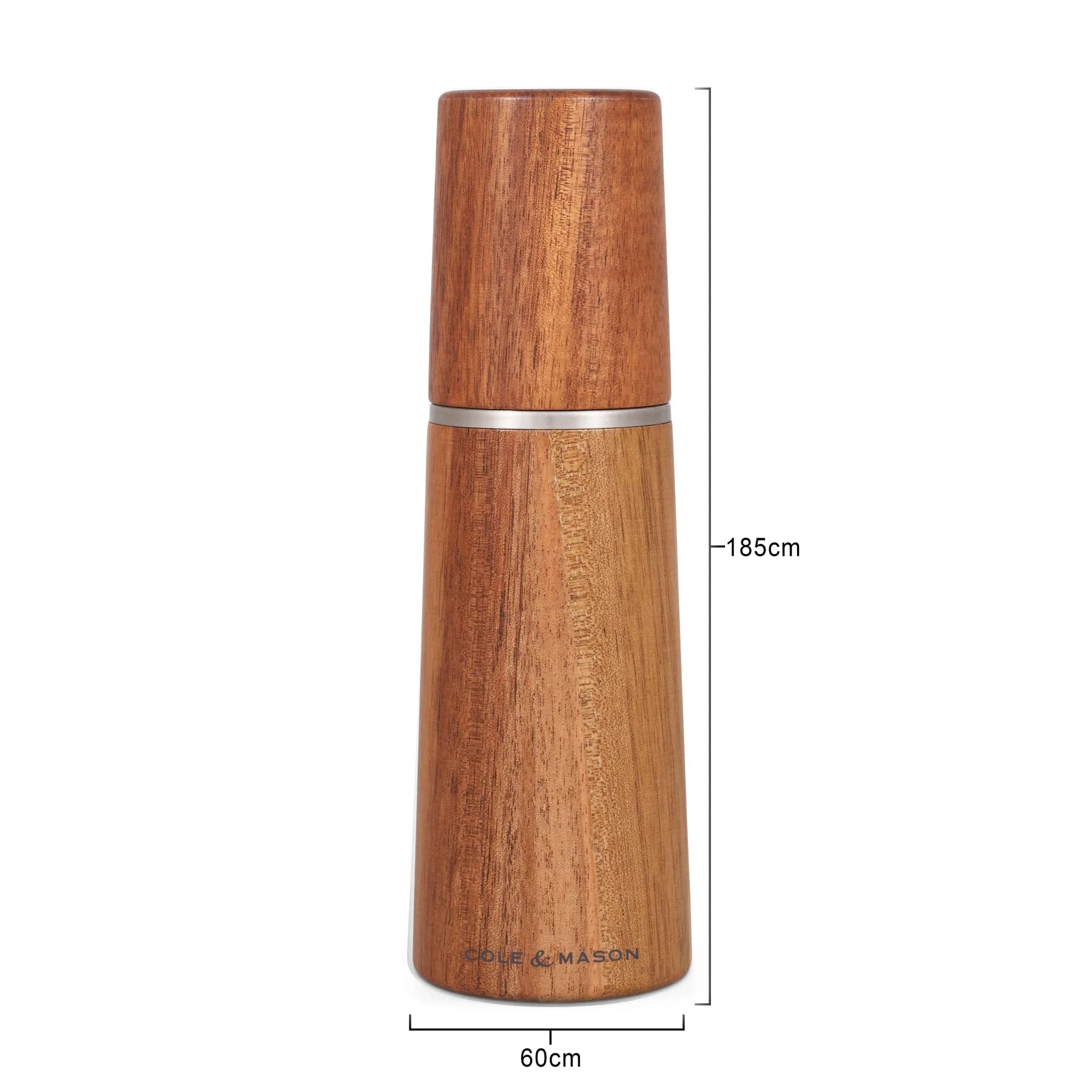 Premium Cole & Mason Marlow Wooden Salt and Pepper Grinder Set - Adjustable Coarseness, Refillable Spice Mill - Natural Acacia Wood - Perfect for Kitchen, Dining Table & Gourmet Cooking