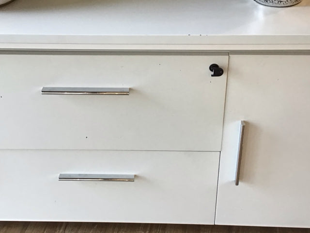 Jesper Office 500 Series White Credenza - Modern Storage Cabinet for Home & Office Organization | Perfect for Living Room, Bedroom or Workspace
