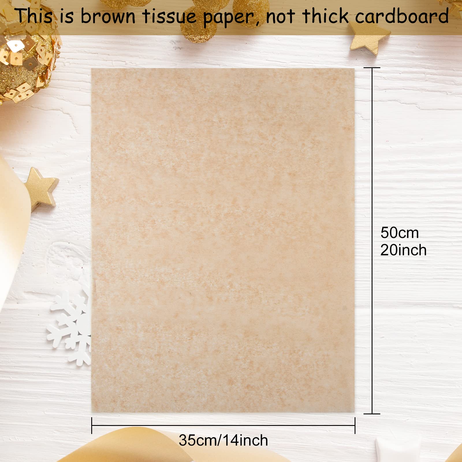TUPARKA 100 Sheets Kraft Tissue Paper 14x20 Inches - Bulk Brown Gift Wrapping Paper for Birthday, Party, Wedding, Holiday & Crafts Decor | Eco-Friendly Packaging, DIY Projects, Present Wrapping
