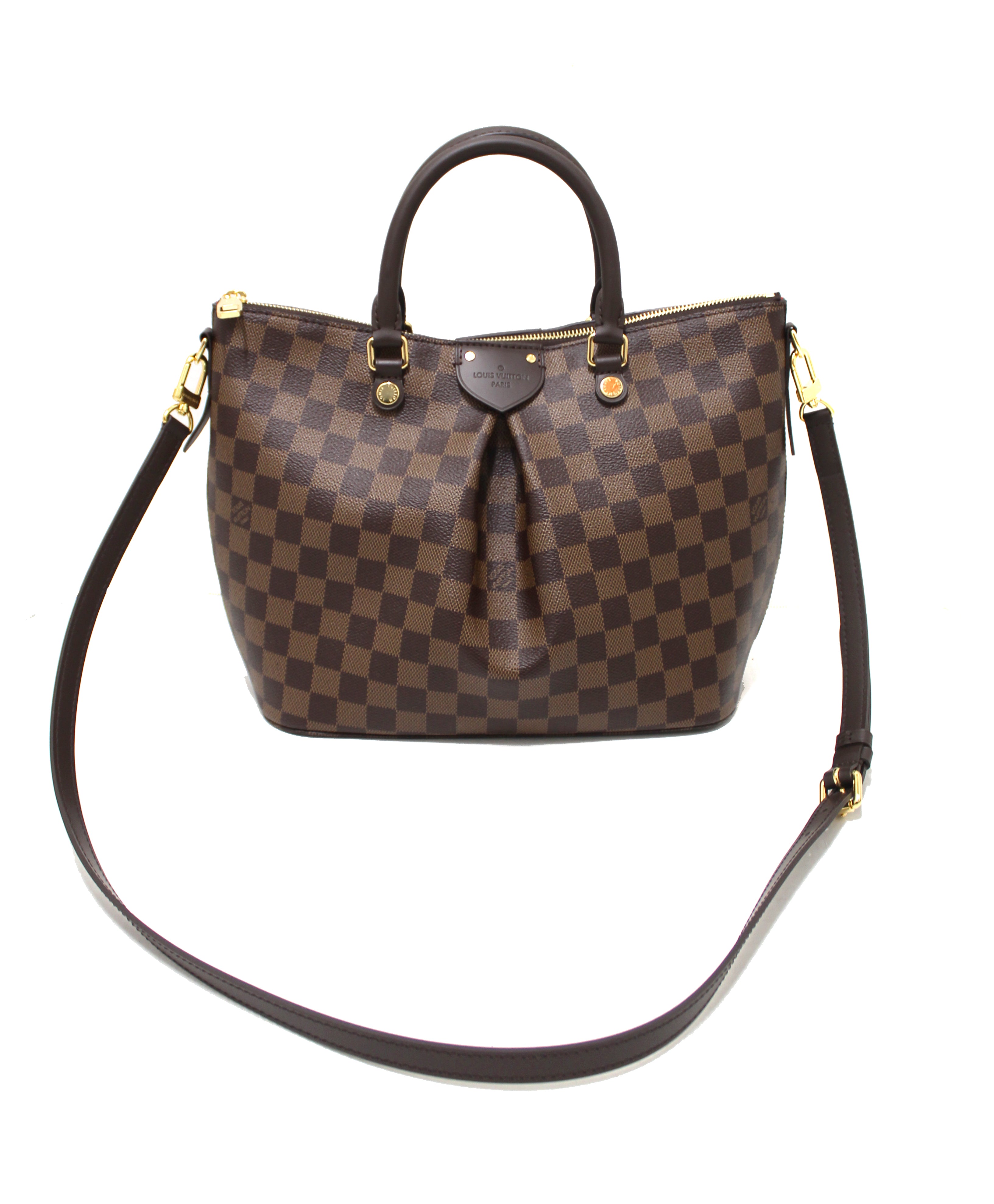 Authentic Louis Vuitton Damier Ebene Siena PM Shoulder Bag - Crossbody Messenger Purse with Adjustable Long Strap for Women | Perfect for Work, Travel & Everyday Use
