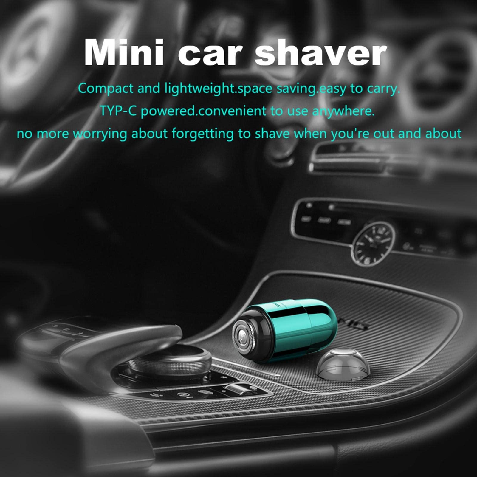 Portable Electric Shaver for Men - USB Rechargeable Mini Travel Razor with One-Button Operation - Perfect for Home, Office & On-The-Go Grooming (Green)