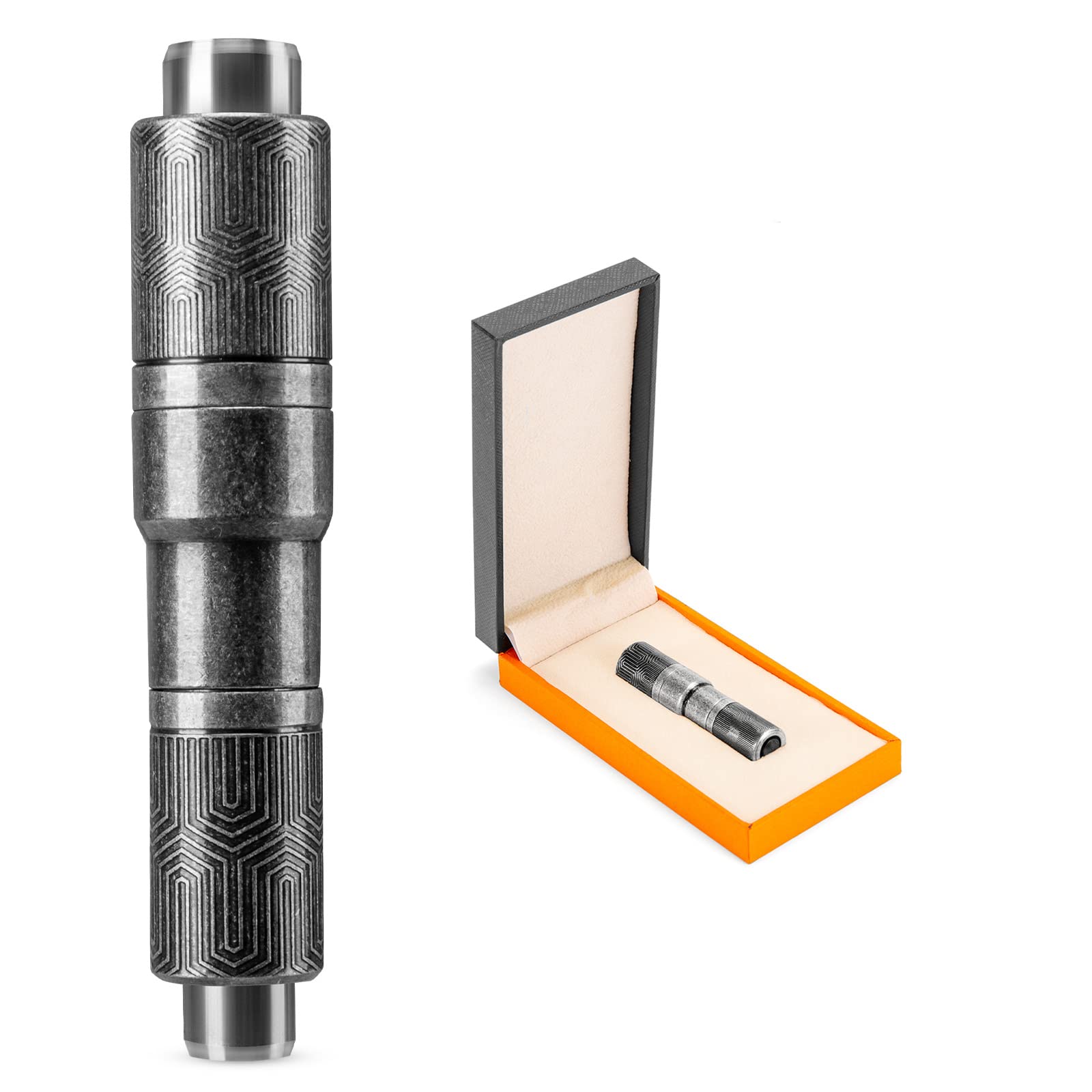 Premium Silver Cigar Punch - Portable Retro Engraved Double Hole Cutter for Cigars | Perfect for Outdoor Smoking, Travel & Gifts