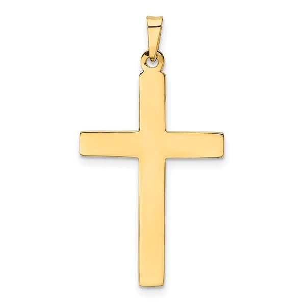 14K Solid Yellow Gold Latin Mexican Holy Cross Necklace - Religious Jesus Christ Pendant Charm for Women & Men - Perfect for Baptism, First Communion, Confirmation & Everyday Faith Jewelry