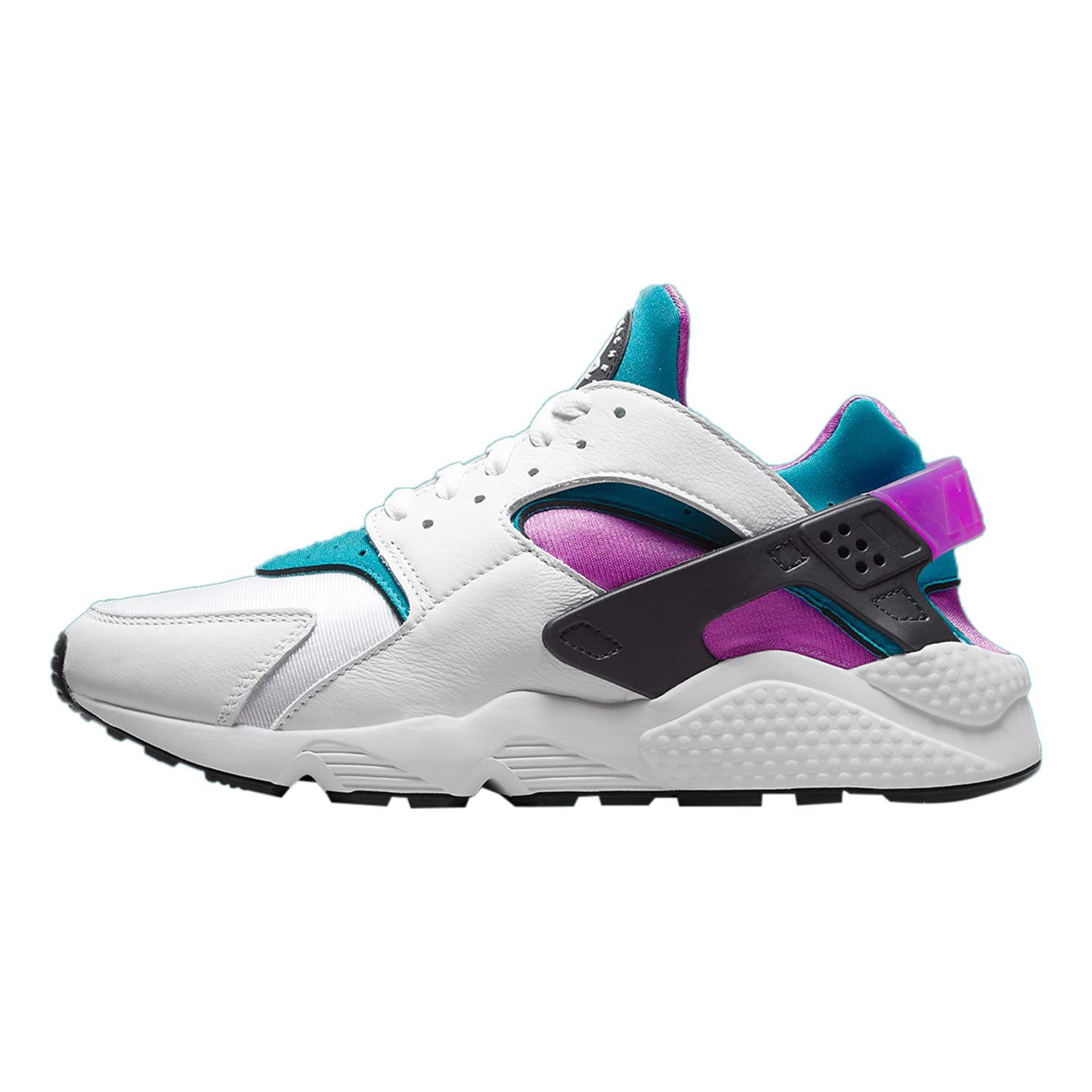 Nike Men's Air Huarache Running Shoes - White/Aquatone-Deep Magenta Size 9 | Lightweight Athletic Sneakers for Jogging, Gym Workouts & Casual Wear
