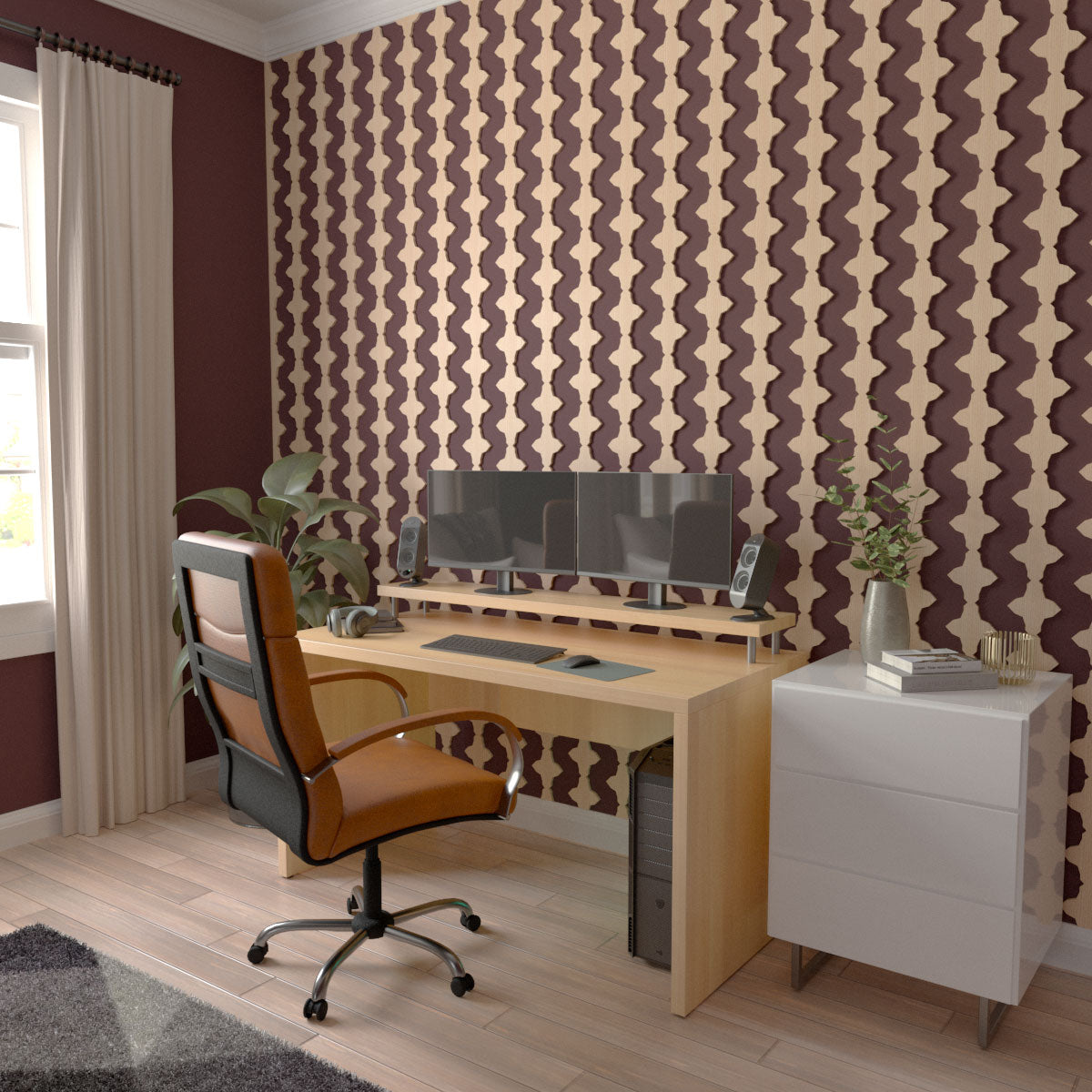 Pandora Adjustable Wood Slat Wall Kit - DIY Modern Acoustic Panel for Home Office & Living Room Decor